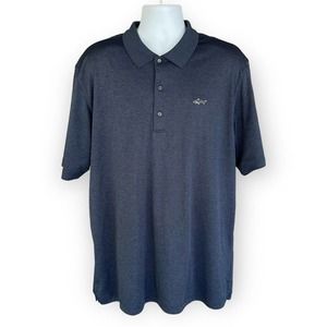Greg Norman Men's ML75 Performance Polo Shirt Navy Blue, XL Shark logo